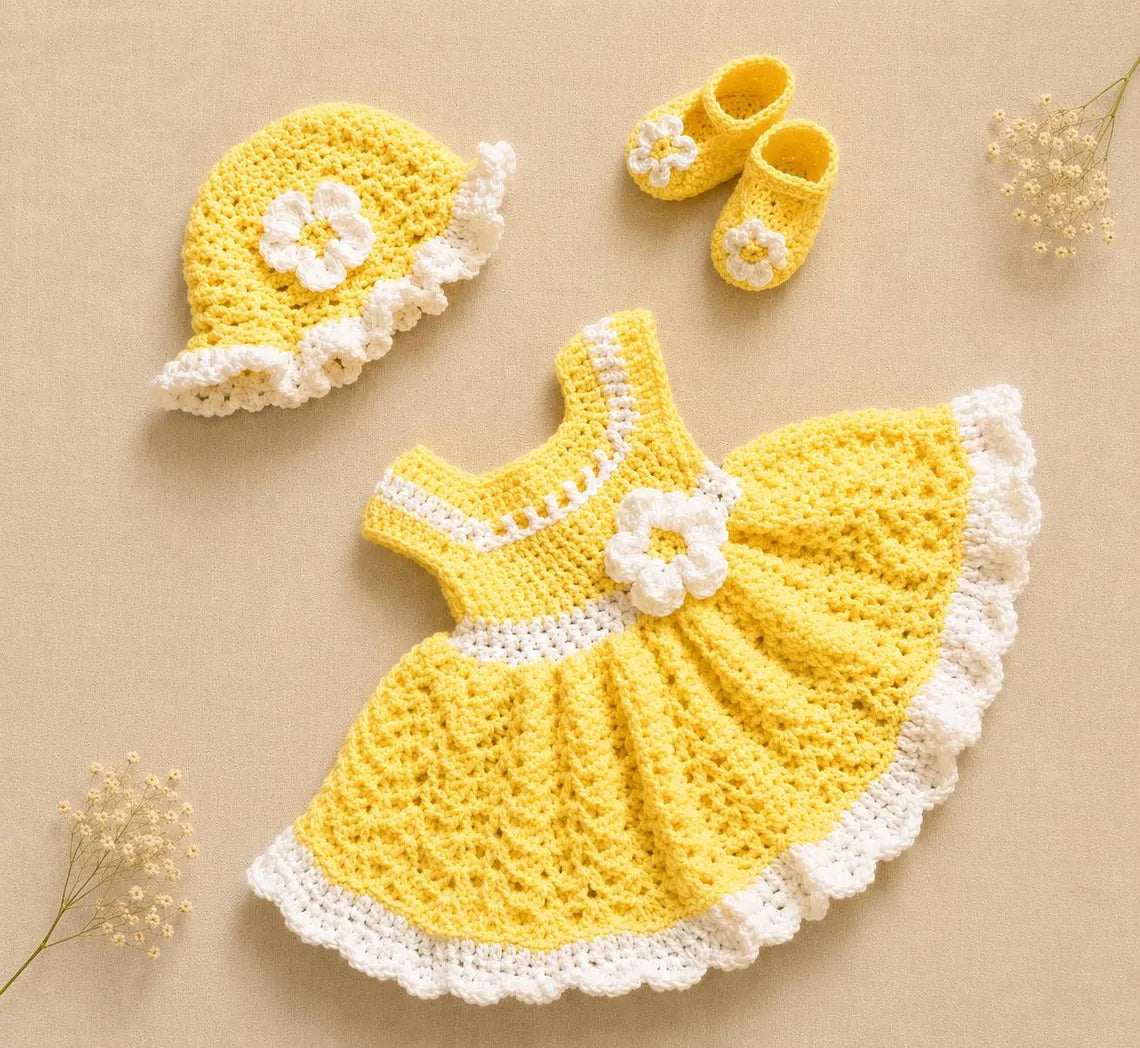 Crochet Baby Dress Baby Dress Set